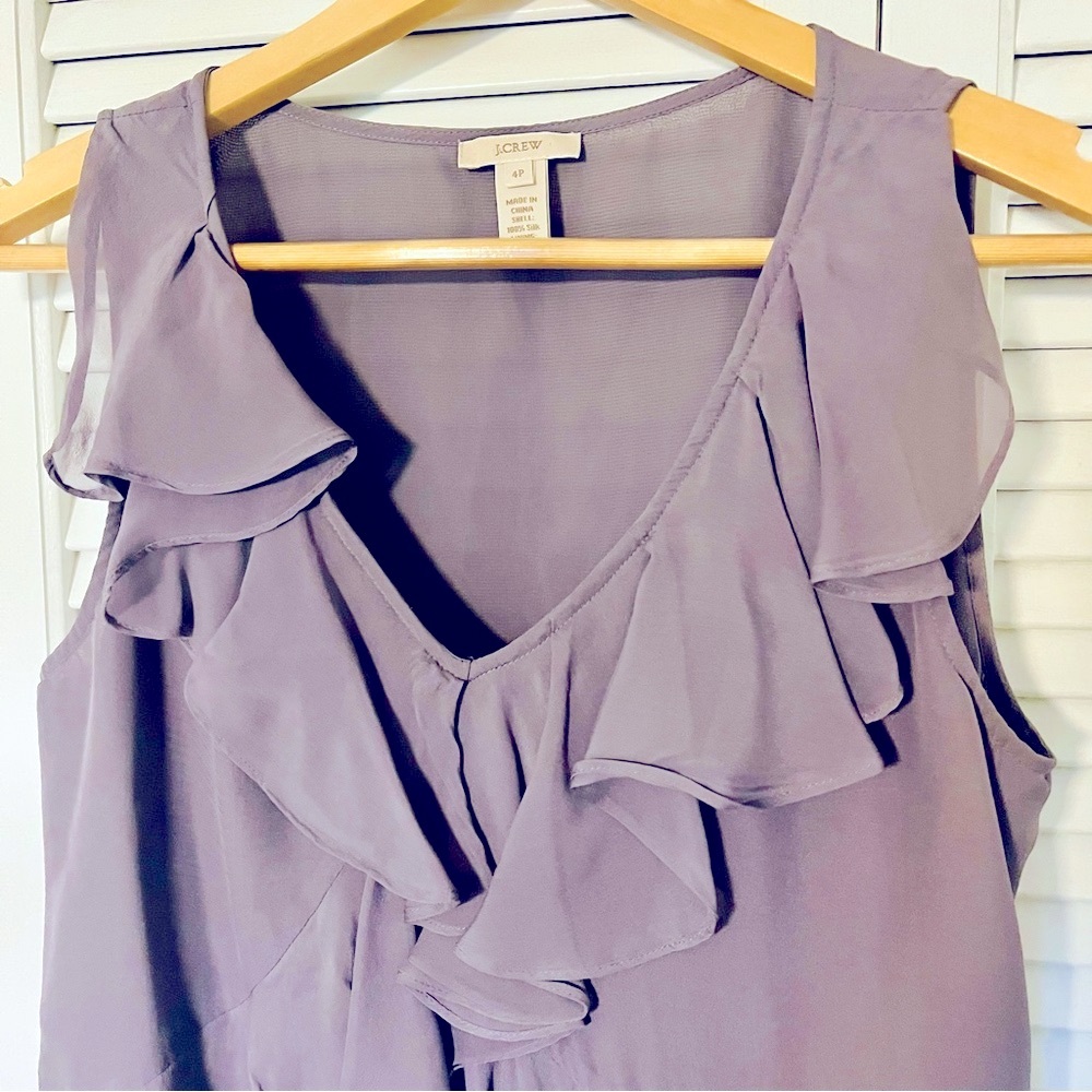 J. Crew Silk Ruffled Sleeveless Top - Picture 3 of 8